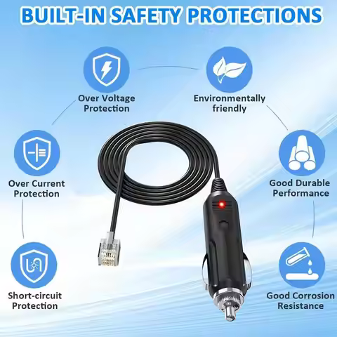 RJ11 automotive power cord Cable for Escort Passport 8500 X50 9500IX 7500IS Redline 360c MAX