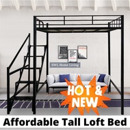 Katil Loteng Loft Bed New Model Space Saving Elevated Thickened Bunk Bed Queen Adult Loft Bed 阁楼床 Ka