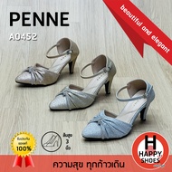 [🥇เพนเน่แท้100%🔢ไซส์35-40👠ส้น 3 นิ้ว] PENNE รองเท้ากากเพชรเปิดส้นสูง รองเท้ากากเพชรรัดส้น กากเพชรหัว