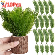 1/10Pcs Artificial Pine Leaf Branches Christmas Tree Green Leaves Fake Pine Stems DIY Garland Garden Home Xmas Party Decoration