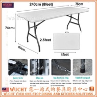 【WUCHT】8ft Furniture Plastic 8 Feet Folding Banquet Table Fold in Half  30"x 96" Catering Meja Lipat