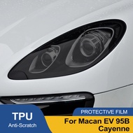For Porsche Macan Cayenne Macan EV Anti-Scratch Headlight Film – Smoke Black TPU Vinyl Wrap Kit for 