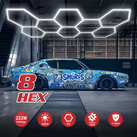 Local Warehouse DutyFree Honeycomb Led Light Garage Light Hexagon Lamp 44cm Tube Ceiling Lighting fo