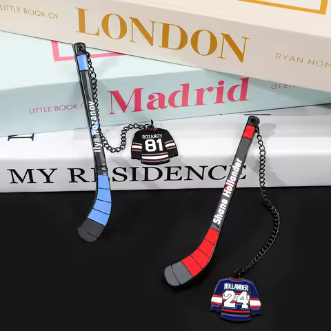 Heated Rivalry Hockey Stick Bookmarks Shane Hollander 24 & Ilya Rozanov 81 Jersey Page Markers, HR S