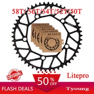 Litepro  58T/ 56T/54T/52T/50T Folding Bike Chainring BCD 130mm Chain Ring Narrow Wide Chainwheels