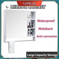 Lyhkj Toilet  Concealed Mirror Cabinet  Wall Mounted Space Aluminum Black Toilet  Bathroom Locker Mirror  FYDX