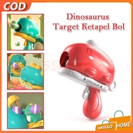 Dinosaur Sticky Ball Toy - Ball Gun With Target Board / Children's Dinosaur Gun Shooting Toy Weapon 