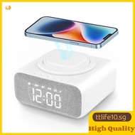 Smart Alarm Clock Snooze Function Charging Station Radio Alarm Clock ， Alarm Clock Bluetooth Speaker Mains Operated Digital Alarm Clock without Ticking