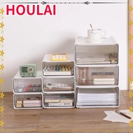 HOULAI Office File Storage Box, Portable Transparent Desktop Storage Box,  Stack Combination Drawer 