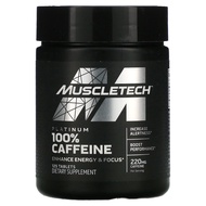 Muscletech Platinum 100% Caffeine 125 Tablets 220 mg Pure Caffeine for PreWorkout Mental Focus Energ