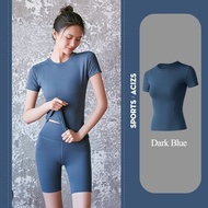 Women's Dry Fit Sports T-shirt Sport T-shirt Woman Yoga Outdoor Running - Navy, XXL