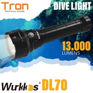 WURKKOS DL70 SCUBA SENTER LED DIVING SELAM 4X CREE XHP50.2 13000LUMENS - Gudang Irama