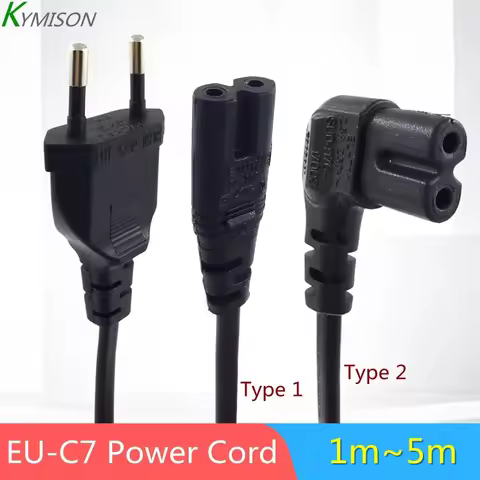 EU To IEC 320C C7 AC power cord Schuko CEE7/16 to C7 Firgure 8 Power lead cable for samsung Philips 