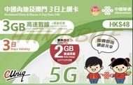 📬限時包平郵📬🛳️中國聯通內地及澳門3日無限上網卡 中國 澳門 三天兩夜 短期旅遊 大灣區 China/Macau data sim 即插即用 無需實名 深圳澳門食買玩 快閃