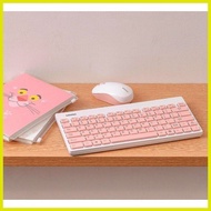 ♞   Miniso Wireless Keyboard Mouse Set Pink and Wireless Mouse Keyboard Set White/Pink