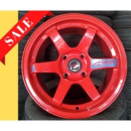 [Ready Stock] Sport Rim Car 8x15 Volk TE37 WT544 114.3mm Wheel 1set Red