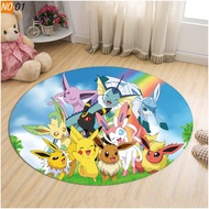 Cartoon Pokemon Carpet Round Carpet Anti-slip Carpet Cute Pokemon Carpet Bedroom Living Room Carpet