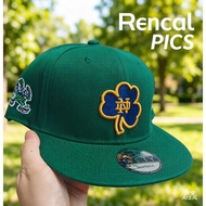 Men's New Era Green Notre Dame Fighting Irish Interlocking Team Logo 9FIFTY Snapback Hat Outdoor Uni