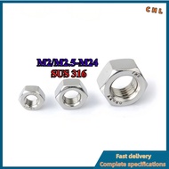 Hex Nut DIN934 | SUS 316 Stainless Steel Grade A2-70 |  | Hexagon Nut -  M2/M2.5-M24 【ZHX-LB-1-MB-1】