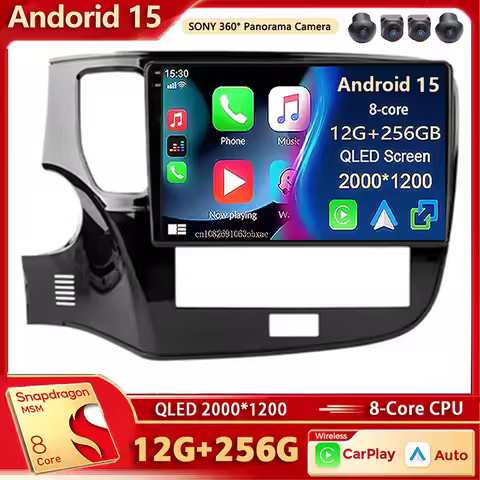 Android 15 Qualcomm Car Radio Multimedia Player For Mitsubishi Outlander 3 III GF0W GG0W 2018-2022 A