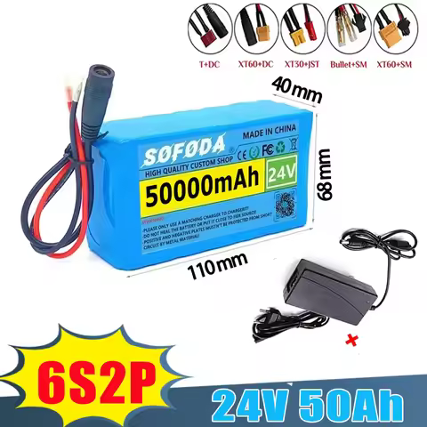 6S2P 18650 Electric Hoverboard Battery 25.2V 50Ah Hoverboard Replacement Lithium-ion Li-ion Electric
