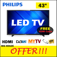 [FREE SHIPPING + 2023 NEW] Philips 43 inch LED TV 43PFT5505/68 DVB T2 Digital MYTV Freeview Sharp Image support USB Movie 43PFT5505 / 40PFT5583