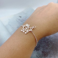 鍍銀布偶貓手鍊