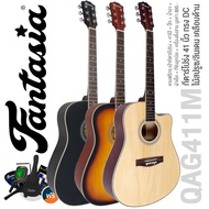 Fantasia Acoustic Guitar 41 Inch Dreadnought Concave Neck QAG411M + Bag &amp; Tuner Capo Pick Wipe Set ** Beginner