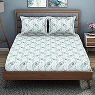 WELSPUN Plycotton King Double Flat Bedsheet | Soft Feel Wrinkle Resistance | 200 Thread-Count Light