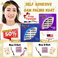 Bulu mata  Lumen Lash | Free Tweezer # Self Adhesive Series Pre Glued Eyelashes | eyelash glue free 