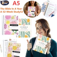 A5 The Bible In A Year:A 52-Week Study Spiral Bible Study GuideWomens Bible Study Guide Plan Book