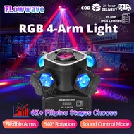 Flowwave disco light laser 4-in-1 - rgbw/laser/strobe + dmx512 & sound control for parties/events