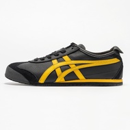 3BSZ ASICS ASICS Tiger MEXICO 66 Men Women Black and Yellow Leather Casual Shoes IH5D