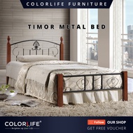 Color Life Timor Single Bed / Wooden + Metal Bed Bed/Home Stay Bed/Home Stay Project/Affordable Bed 