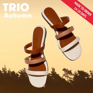 YOUNGS TRIO AUTUMM รองเท้าแตะส้นแบน   💥 ( MADE TO ORDER 14-20 DAY ) 💥