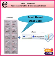 Paket Obat Gatal Ampuh/Obat Jamur Ketoconazole Tablet dan Ketoconazole Cream/Salep Obat Jamur Ampuh