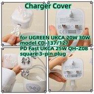 Silver Love Charger Cover for UGREEN UKCA 20W 30W model CD-137/127 PD Fast  25W QH-Z08 square 3-pin 