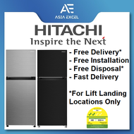 HITACHI HRTN5230MBBKSG | HRTN5230MXSG 210L BRILLIANT BLACK | ELEGANT INOX TOP FREEZER REFRIGERATOR WITH SURROUND COOLING