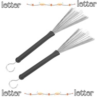 LETTER ​2Pcs Drum Brush​, ​Stainless Steel Wire Rubber Handles ​Retractable Wire Brushes​, Comfortab