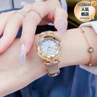 詩高迪韓版時尚氣質女士手錶鑲鑽個性手錶女菱形鏡麵皮帶女表