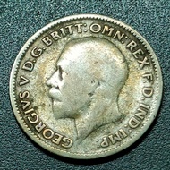 UK King George V 6 Pence Silver Coin 1934