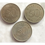 1967 1968 1969 50 Sen Cent Coin Parliament Series 1 Set Collectible Parlimen (3 coins)
