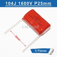 5pcs CBB 104J 1600V 104 0.1UF Metallized Film Capacitor 104J1600V 1600V104J Capacitance Pitch 20mm 2