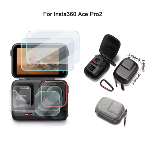 Screen Protector Film for Insta360 Ace Pro2 Storage Bag Carrying Box for Insta 360 Ace Pro 2 Action 
