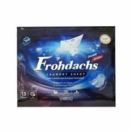 【德國Frohdachs】超濃縮雙效洗淨可分解環保型便攜洗衣片15片/袋-藍袋(洗衣紙,衣物清潔,直立式滾筒式洗衣機適用)