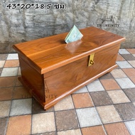 RTT ออมสินทรงตู้โบราณกระปุกออมสิน ไม้สักแท้ (43 x 20*สูง18.5 ซม.) สีย้อม piggy bank