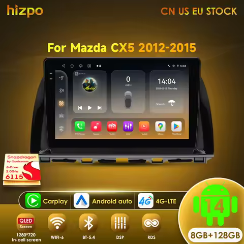 Hizpo Android 14 Car Multimedia for Mazda CX5 CX-5 CX 5 2012 - 2015 Auto Radio 10.1 Inch Stereo Vide