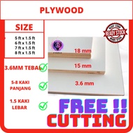 WHITE PLY WOOD-[3.6mm thickness ](5-8length x 1.5wide)ft Multipurpose Plywood Timber| Panel Papan Ka