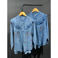 AVIKA SHIRT - MOTIF TOP - DAILY TOP - WORK TOP - COLLEGE TOP - TOP - DENIM TOP