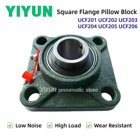 1PC UCF201 UCF202 UCF203 UCF204 UCF205 UCF206 UCF Series Four-Bolt Square Flange Bearing Pillow Bloc